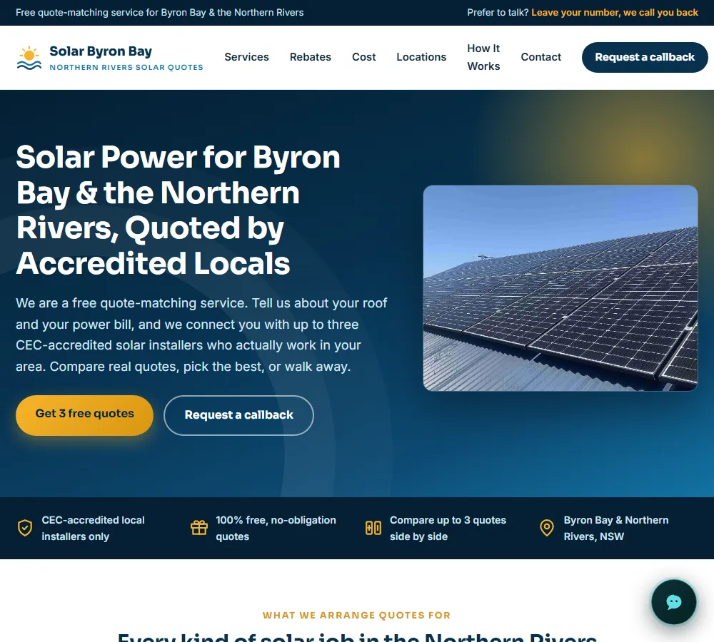 Solar Byron Bay website by Balar Media Group