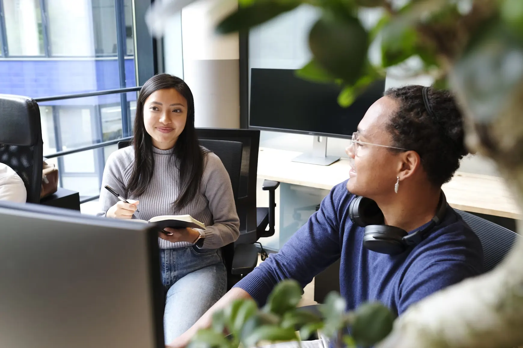 A consultant walking a business owner through a plan