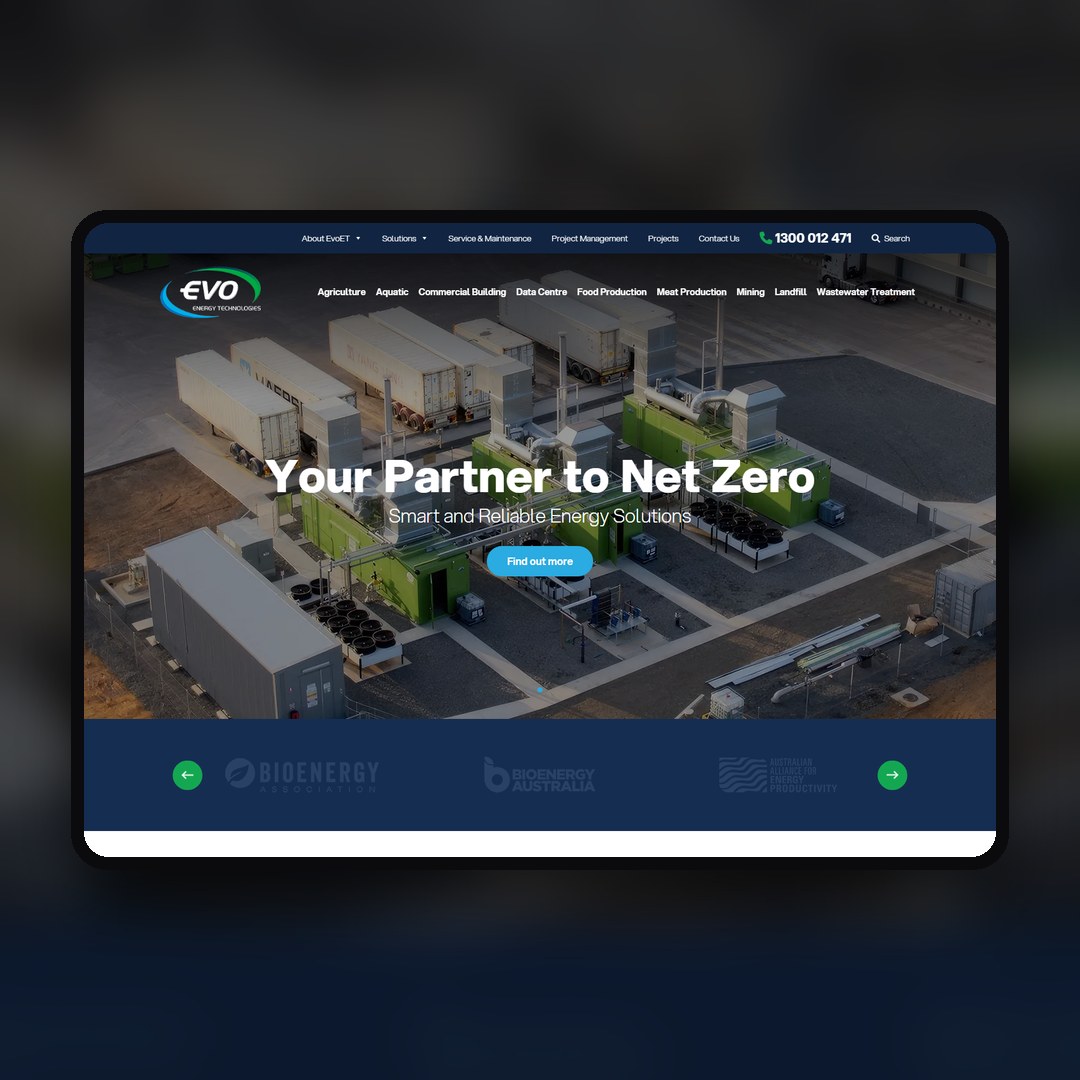 Evo ET website by Balar Media Group