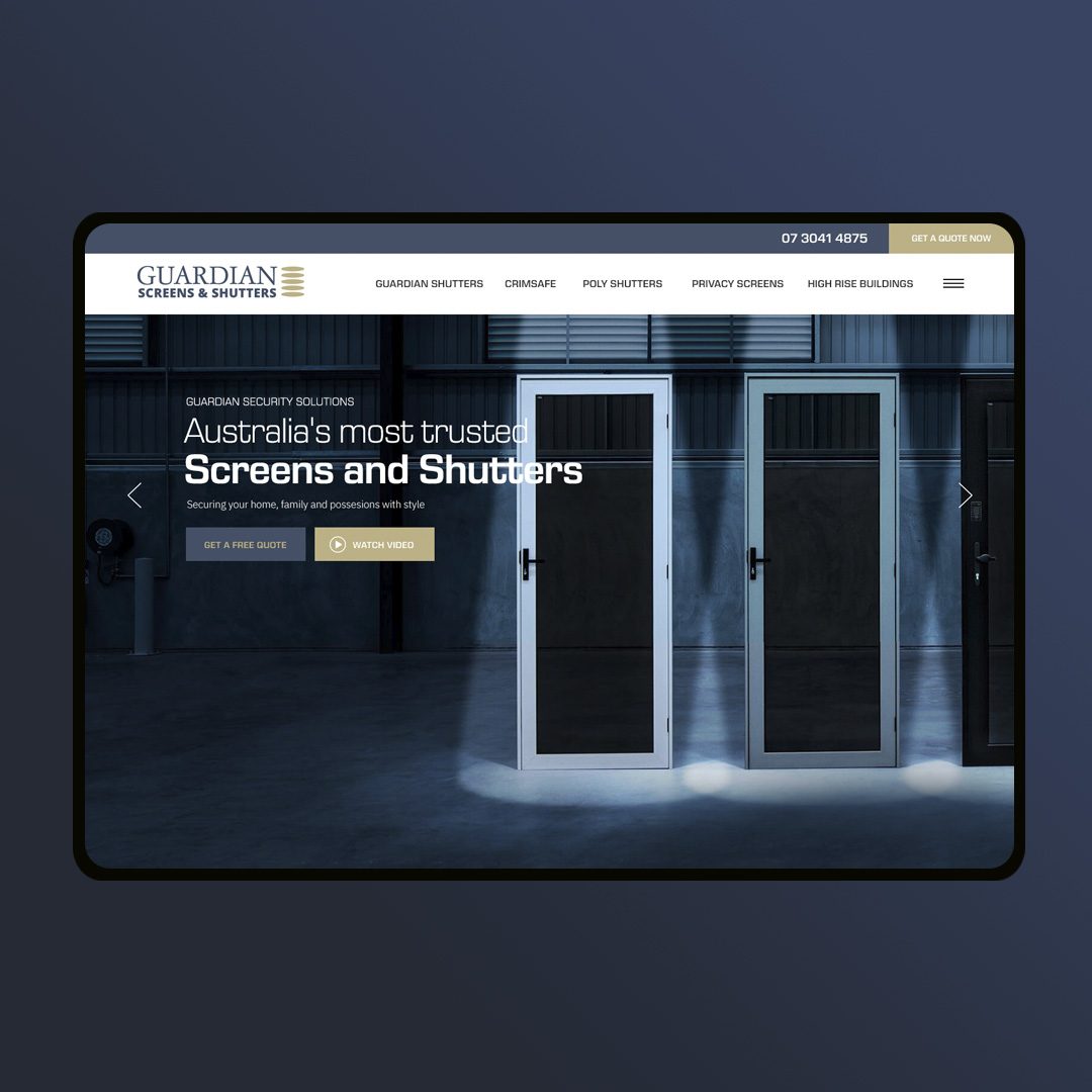 Guardian Screens website by Balar Media Group