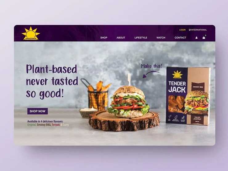 Amazonia plant-based foods eCommerce website by Balar Media Group
