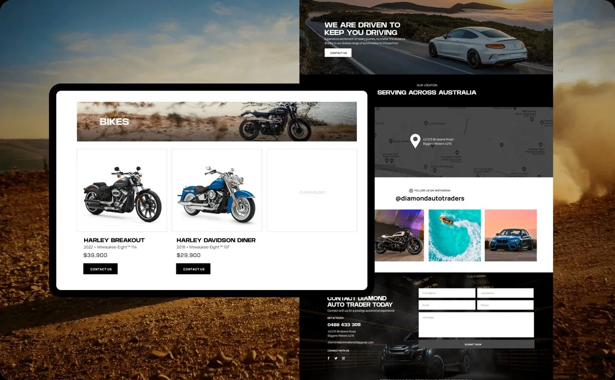 Diamond Auto Traders website by Balar Media Group on desktop