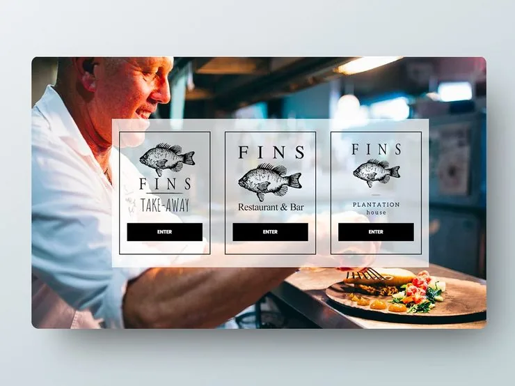 Fins Restaurant website by Balar Media Group - award-winning seafood dining