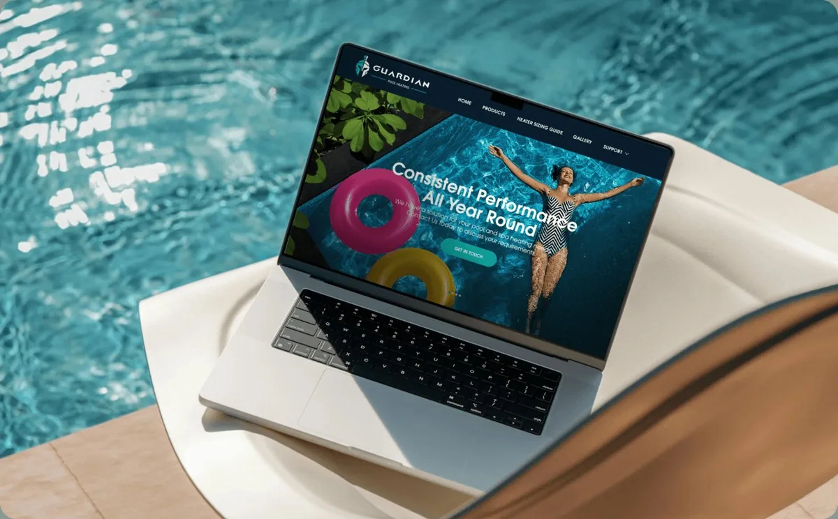 Guardian Pool Heating website by Balar Media Group