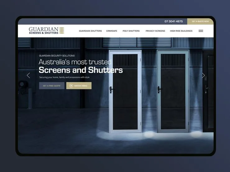 Guardian Screens and Shutters website by Balar Media Group - security screens Gold Coast